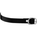 Spur straps - 45 cm, black leather, silver buckle