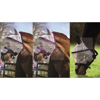 Horseware Rambo Fly Mask Plus Vamoose - Fliegenmaske oatmeal/black Pony