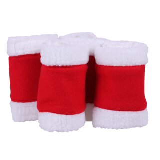 QHP 4er-Set Weihnachtsbandagen rot