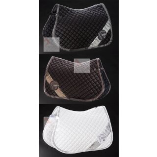 Eskadron saddle pad sequin diagonal - PLATINUM